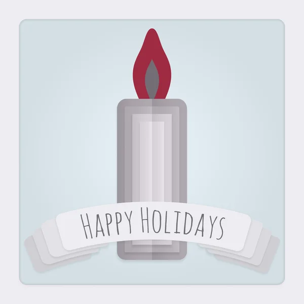 Candle Holidays Card — Stock Vector