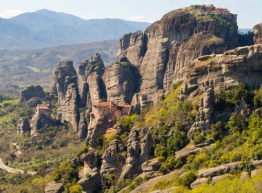 Yunanistan 'daki Meteora Dağlarındaki Manastırın Panoramik Manastırı