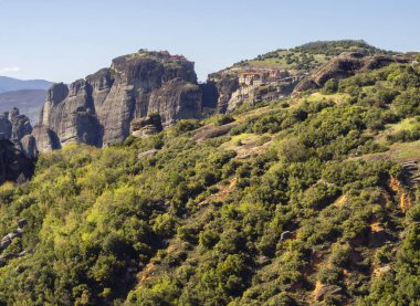 Yunanistan 'daki Meteora Dağlarındaki Manastırın Panoramik Manastırı