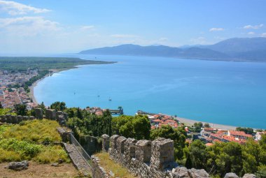 Top view of the resort town of Nafpaktos in Greece
