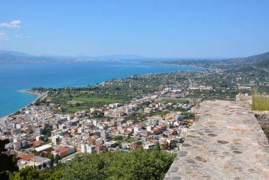 Top view of the resort town of Nafpaktos in Greece