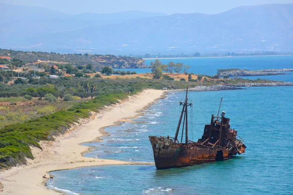 Shipwreck Dimitrios Gytheio Peloponnese Greece — Foto de Stock