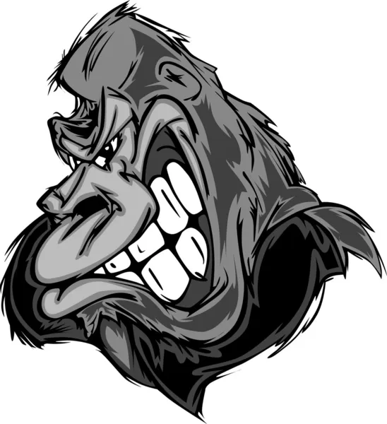 Gorila ou mascote de macaco Desenhos animados — Vetor de Stock