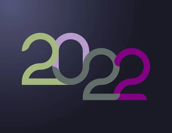 Новым Годом Цветные 2022 Номера Элементы Дизайна Новогоднего Декора 2022 — стоковый вектор