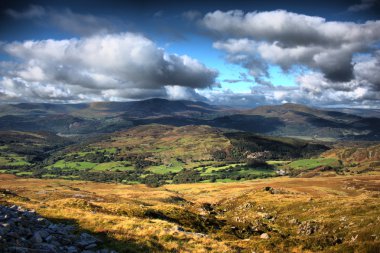 Dağlık kırsal görünümü Galce