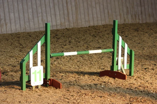 A green and white dog Agility Jump — Stock Photo, Image
