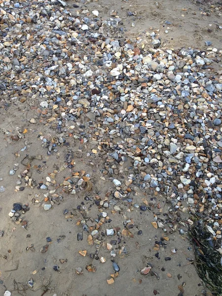 Småsten på en sandstrand — Stockfoto