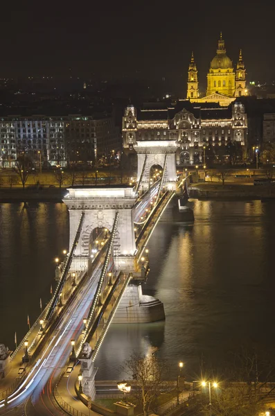 Řetězový most a St. Stephen bazilika — Stock fotografie