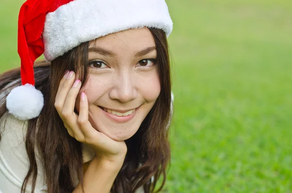 Hermosa joven santa cláusula mujer — Foto de Stock