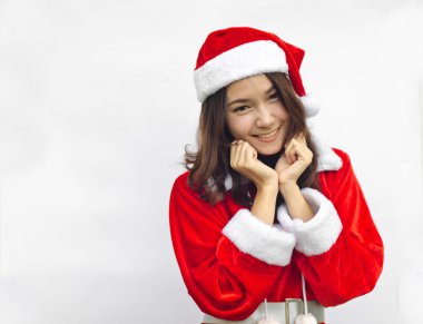 izole genç Noel Baba, güzel kadın