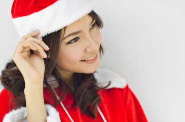 izole genç Noel Baba, güzel kadın