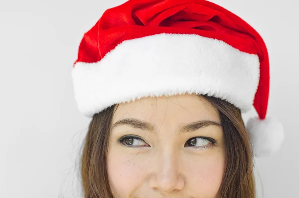 Hermosa joven santa cláusula mujer, aislado —  Fotos de Stock