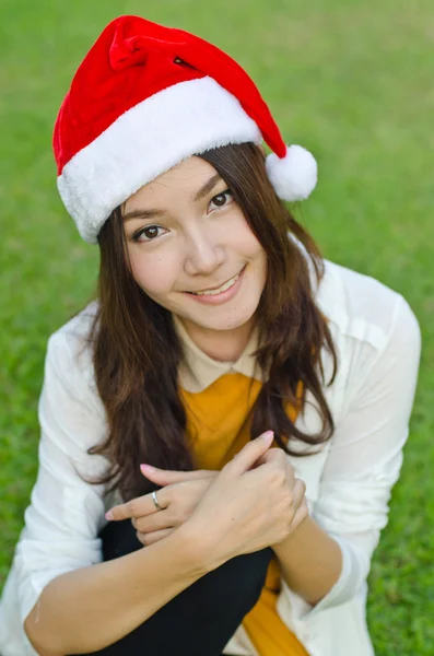 Hermosa joven santa cláusula mujer — Foto de Stock