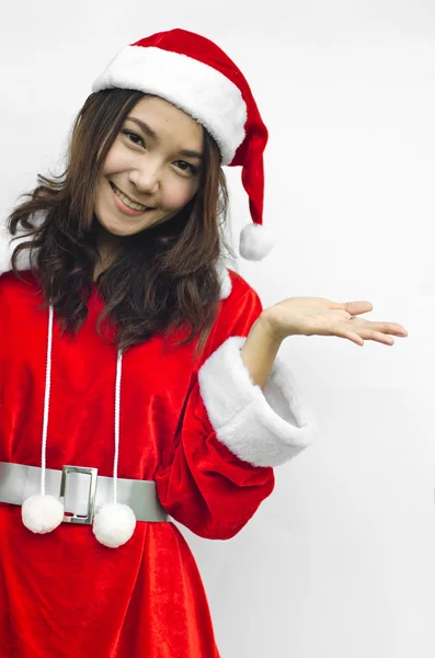 Izole genç Noel Baba, güzel kadın — Stok fotoğraf