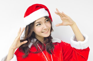 izole genç Noel Baba, güzel kadın