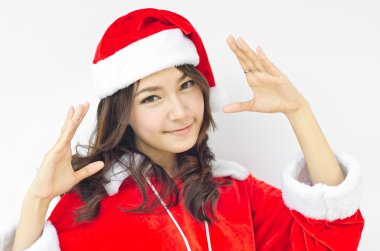 izole genç Noel Baba, güzel kadın