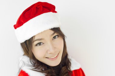 izole genç Noel Baba, güzel kadın