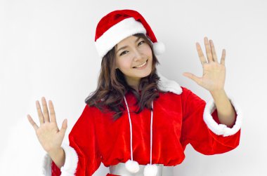 izole genç Noel Baba, güzel kadın