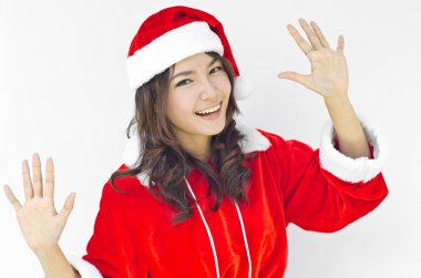 izole genç Noel Baba, güzel kadın