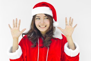 izole genç Noel Baba, güzel kadın