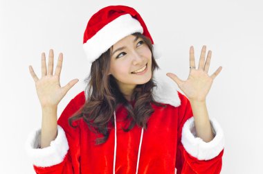 izole genç Noel Baba, güzel kadın