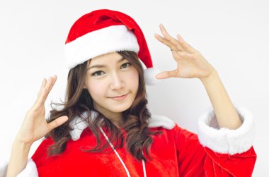 izole genç Noel Baba, güzel kadın