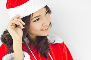 izole genç Noel Baba, güzel kadın
