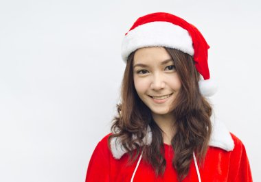 izole genç Noel Baba, güzel kadın