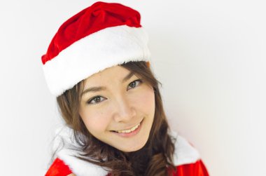 izole genç Noel Baba, güzel kadın