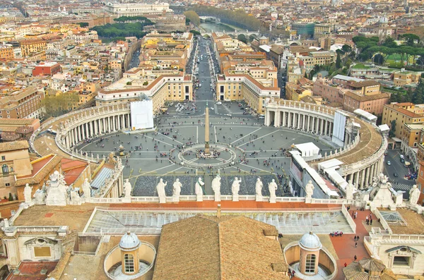 Vista de la Plaza de San Pedro, Vaticano Imágenes de stock libres de derechos
