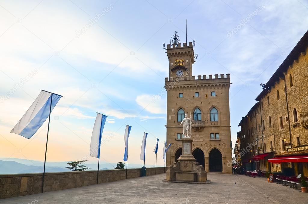 Central square of San Marino