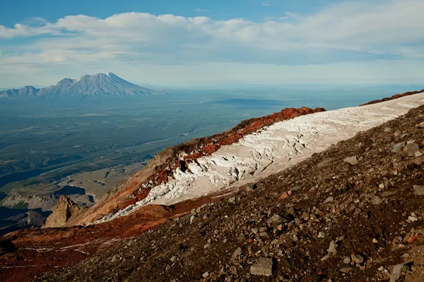 View from the side of a volcano — Stok fotoğraf