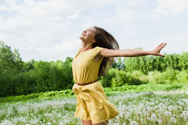 Menina em um prado — Fotografia de Stock