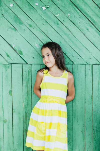 Five-year-old girl on the nature — Stock Photo, Image