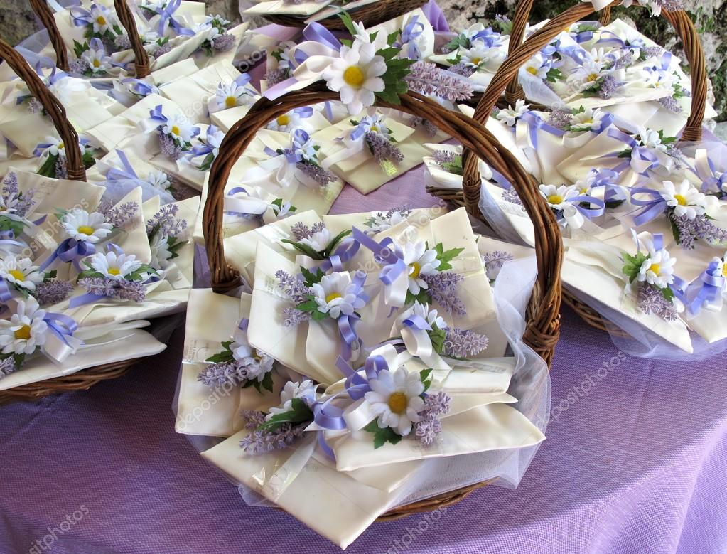 Decorative Baskets With Wedding Favors Stock Photo C Cristalvi