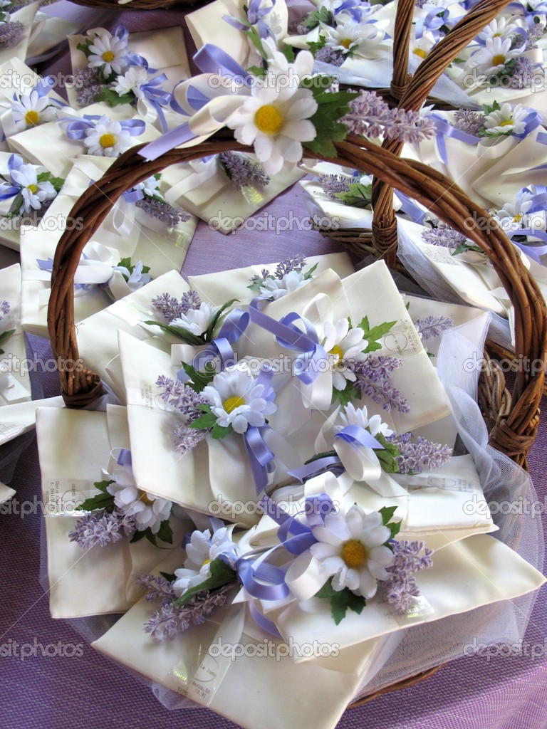 Decorative Baskets With Wedding Favors Stock Photo C Cristalvi