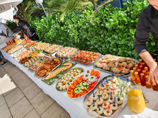 Italian Appetizers Food Event Preparation — Stock Photo, Image