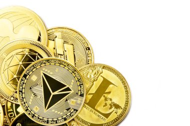 Tron altın sikkesi Kripto para izole, madencilik, gelecek para