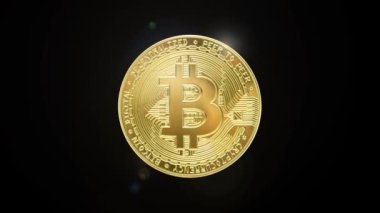 Altın Bitcoins (internetteki yeni sanal para) ışık yansımaları