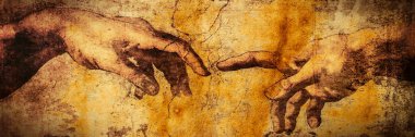 Vatican, Rome Italy March 08 creation of Adam by Michelangelo Baner , Panorama Art clipart