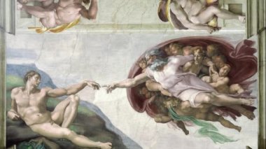 Vatikan, Roma İtalya 08 Mart Adam Michelangelo tarafından yaratıldı