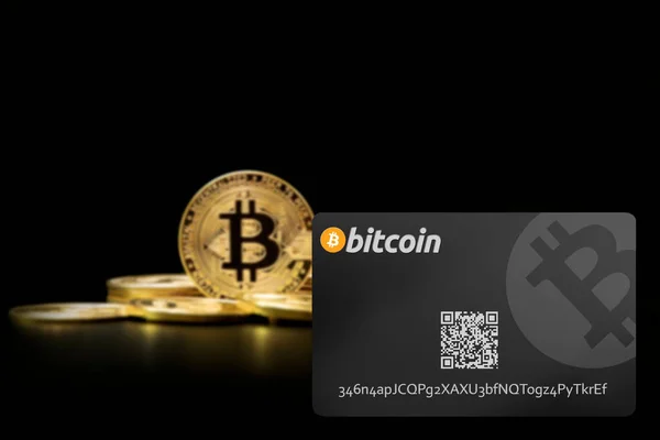 Bitcoin Kreditkort Guldmynt — Stockfoto