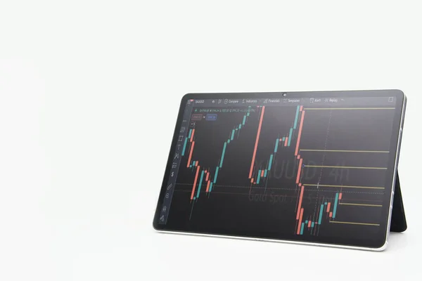 Tablet Index Exchange Trading Forex Finance Graphic Concept — Fotografia de Stock