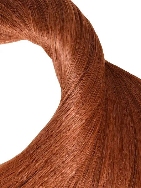 Brown Red Natural Hair Isolated White Background — 图库照片