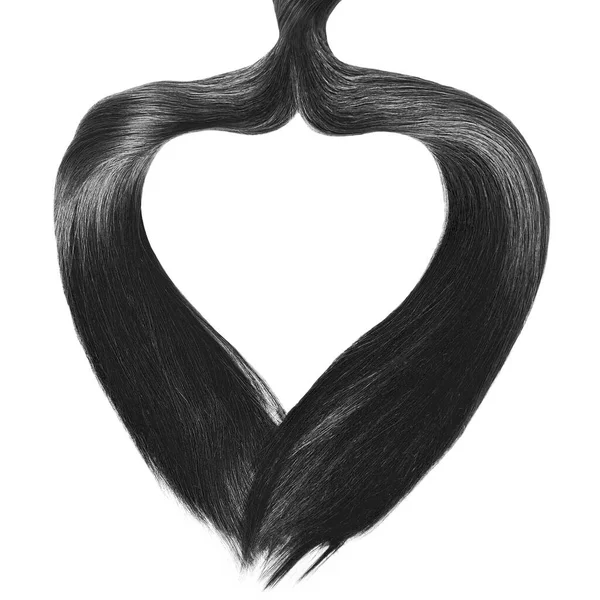 Natural Hair Heart Shape Isolated White Background — 图库照片