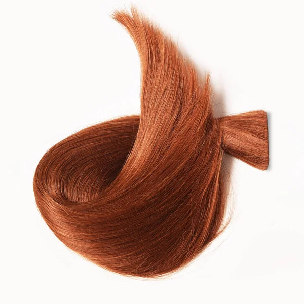 Brown Red Hair Natural Isolated White Background Beauty — 图库照片