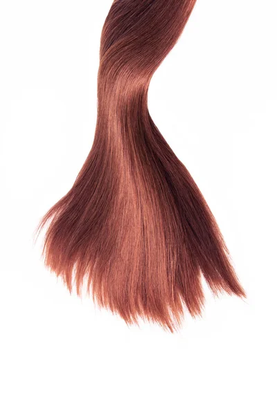 Καστανά Κόκκινα Μαλλιά Φυσικά Απομονώνονται Λευκό Φόντο Ομορφιά — Φωτογραφία Αρχείου