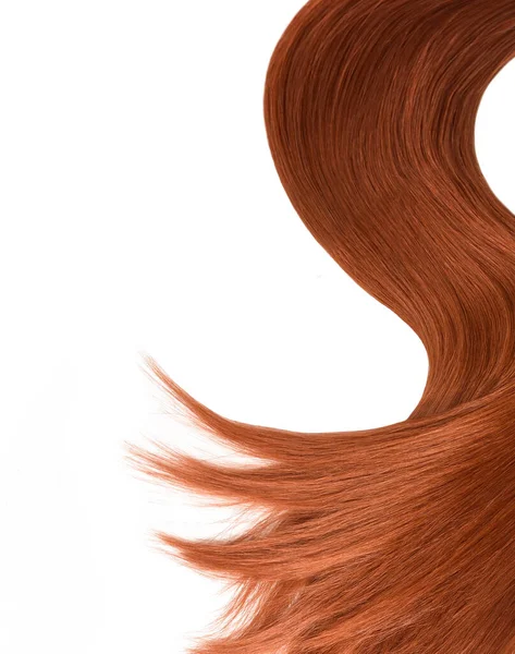 Καστανά Κόκκινα Μαλλιά Φυσικά Απομονώνονται Λευκό Φόντο Ομορφιά — Φωτογραφία Αρχείου