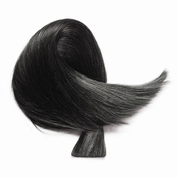 Чорне Волосся Натуральне Ізольоване Білому Тлі Краса — стокове фото