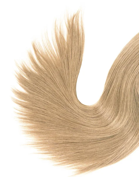 Ξανθά Κίτρινα Μαλλιά Φυσικά Απομονώνονται Λευκό Φόντο Ομορφιά — Φωτογραφία Αρχείου